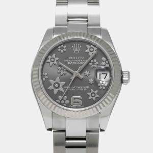 Rolex Grey Stainless Steel Datejust 178274 Automatic Men's Wristwatch 31 mm