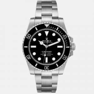 Rolex Submariner Black Dial Ceramic Bezel Steel Mens Watch 114060  