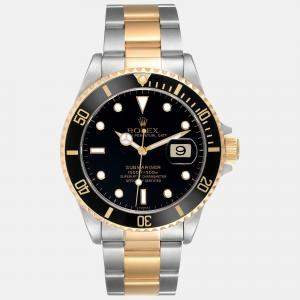 Rolex Submariner Steel Yellow Gold Black Dial Men's Watch 16613 40 mm