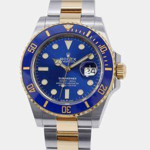 Rolex Blue 18k Yellow Gold Stainless Steel Submariner 126613LB Automatic Men's Wristwatch 41 mm