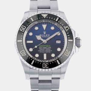 Rolex Blue Stainless Steel Sea-Dweller 126660 Automatic Men's Wristwatch 44 mm