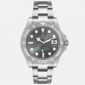 Rolex Yachtmaster Rhodium Dial Steel Platinum Mens Watch 116622  