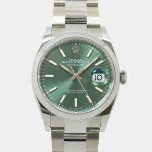 Rolex Mint Green Automatic Datejust 126200 Random Number Roulette Men's Watch