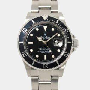 Rolex Black Automatic Submariner Date 16610 F Series Men's Watch