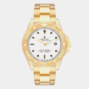 Rolex Yachtmaster 40mm Yellow Gold White Dial Mens Watch 16628