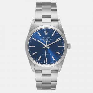 Rolex Air King Blue Dial Smooth Bezel Steel Men's Watch 14000 34 mm