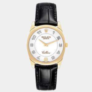 Rolex Cellini Danaos Yellow Gold White Dial Mens Watch 4233