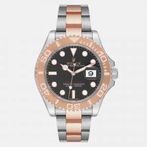 Rolex Yachtmaster Rose Gold Steel Black Dial Men's Watch 116621 40 mm