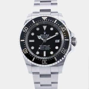 Rolex Black Dial Stainless Steel Sea-Dweller Deepsea Watch 44mm