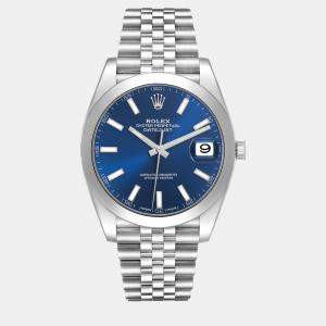 Rolex Datejust 41 Blue Dial Steel Men's Watch 126300