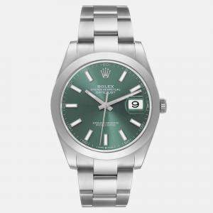 Rolex Datejust Mint Green Dial Steel Men's Watch 41.0 mm