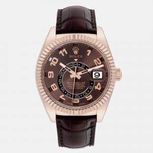 Rolex Sky-Dweller Everose Chocolate Brown Dial Rose Gold Watch 42.0 mm