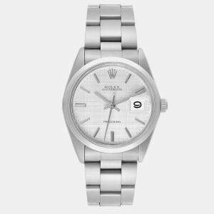 Rolex OysterDate Precision Silver Dial Vintage Steel Mens Watch 6694