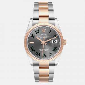 Rolex Datejust 36 Wimbledon Dial Steel Rose Gold Mens Watch 126231