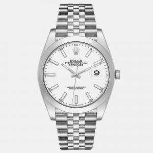 Rolex Datejust White Dial Steel Men's Watch 41.0 mm