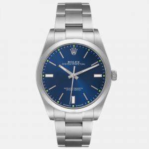 Rolex Oyster Perpetual Blue Dial Steel Men's Watch 39.0 mm