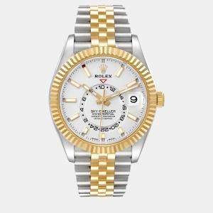 Rolex Sky Dweller Yellow Gold Steel White Dial Men's Watch 326933