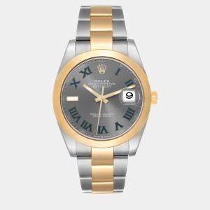 Rolex Datejust Steel Yellow Gold Wimbledon Dial Men's Watch 41.0 mm