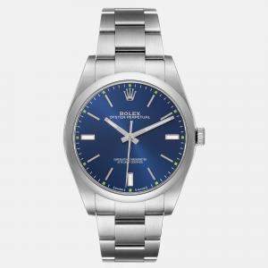 Rolex Oyster Perpetual Blue Dial Steel Men's Watch 39.0 mm