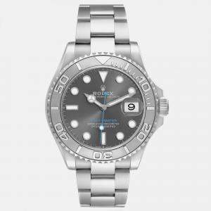 Rolex Yachtmaster Steel Platinum Bezel Rhodium Dial Men's Watch 40.0 mm