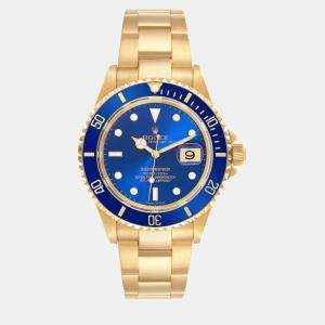 Rolex Submariner Yellow Gold Blue Dial Men's Watch 40.0 mm