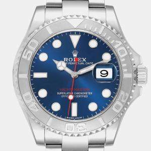 Rolex Yachtmaster Steel Platinum Bezel Blue Dial Men's Watch 40.0 mm