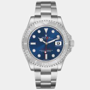 Rolex Yachtmaster Steel Platinum Bezel Blue Dial Mens Watch 116622