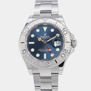 Rolex Blue Platinum Stainless Steel Yachtmaster 126622 Automatic Men's Wristwatch 40 mm