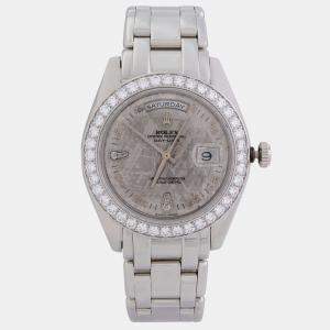 Rolex Meteorit Diamond Platinum Day-Date Automatic Men's Wristwatch 39 mm