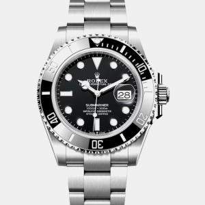 مملوكة مسبقًا Rolex Black Stainless Steel Submariner 126610 Automatic Men's Wristwatch 41 mm
