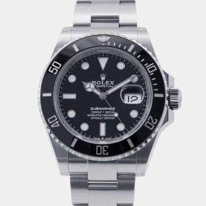 Rolex Black Stainless Steel Submariner Automatic Men's Wristwatch 41 mm