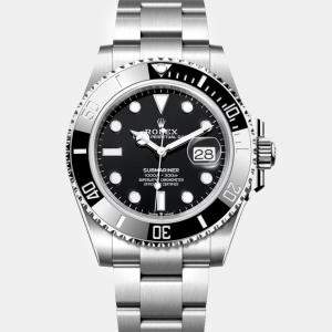 Rolex Black Stainless Steel Submariner Automatic Men's Wristwatch 41 mm