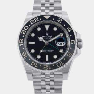 Rolex Black Stainless Steel GMT-Master II Automatic Men's Wristwatch 40 mm
