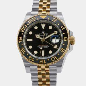 Rolex Black 18k Yellow Gold Stainless Steel GMT-Master II 126713GRNR Automatic Men's Wristwatch 40 mm