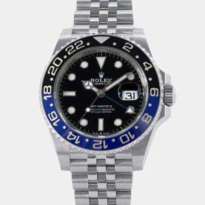 Rolex Black Stainless Steel GMT-Master II Automatic Men's Wristwatch 40 mm
