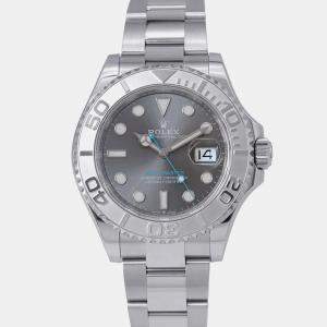 Rolex Grey Stainless Steel Yacht-Master Automatic Men's Wristwatch 40 mm