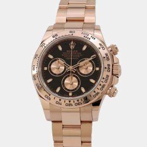 Rolex Black 18k Rose Gold Cosmograph Daytona 116505 Automatic Men's Wristwatch 40mm