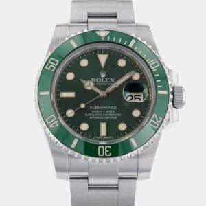 Rolex Green Stainless Steel Submariner 116610LV Automatic Men's Wristwatch 40mm