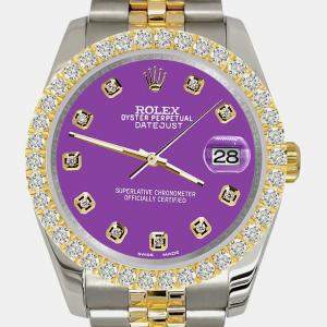Rolex Custom Sangria 3.05ct Diamonds 18K Yellow Gold Stainless Steel Datejust 116233 Automatic Men's Wristwatch 36mm