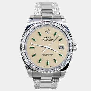 Rolex Custom 5CT Diamond Stainless Steel Datejust II 116300 Automatic Men's Wristwatch 41 mm