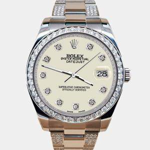 Rolex Custom 5ct Diamond Stainless Steel Datejust II 116300 Automatic Men's Wristwatch 41 mm