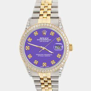 Rolex datejust 36mm 1.4ct diamond bezel lugs lavender dial jubilee Wristwatch