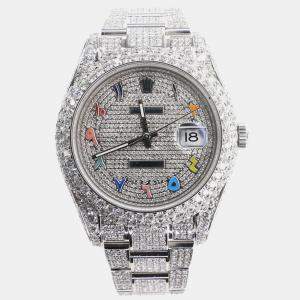 Rolex Custom  17.5CT Diamond Stainless Steel Datejust II 116300 Automatic Men's Wristwatch 41MM