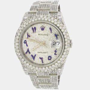 Rolex Diamond Stainless Steel Datejust 116200 Automatic Men's Wristwatch 36 mm