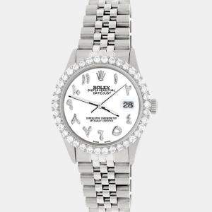 Rolex Custom White 3.35CT Diamond Stainless Steel Datejust  Automatic Men's Wristwatch 36MM
