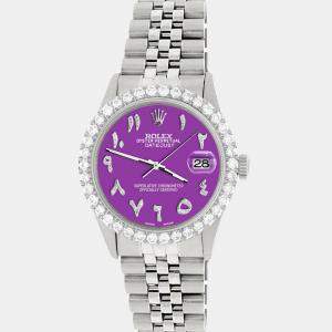 Rolex Custom Sangria 3.35CT Diamond Stainless Steel Datejust  Automatic Men's Wristwatch 36MM