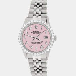 Rolex Custom Orchid Pink 3.35CT Diamond Stainless Steel Datejust  Automatic Men's Wristwatch 36MM