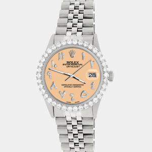 Rolex Custom Mustard 3.35CT Diamond Stainless Steel Datejust  Automatic Men's Wristwatch 36MM