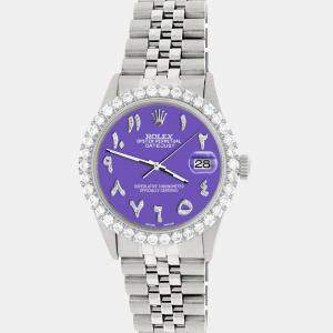 Rolex Custom Lavender 3.35CT Diamond Stainless Steel Datejust  Automatic Men's Wristwatch 36MM