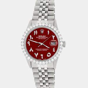 Rolex Custom Imperial Red 3.35CT Diamond Stainless Steel Datejust  Automatic Men's Wristwatch 36MM